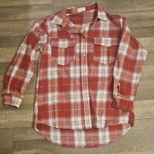 Pink Lily Rust and Blue Plaid Fabric